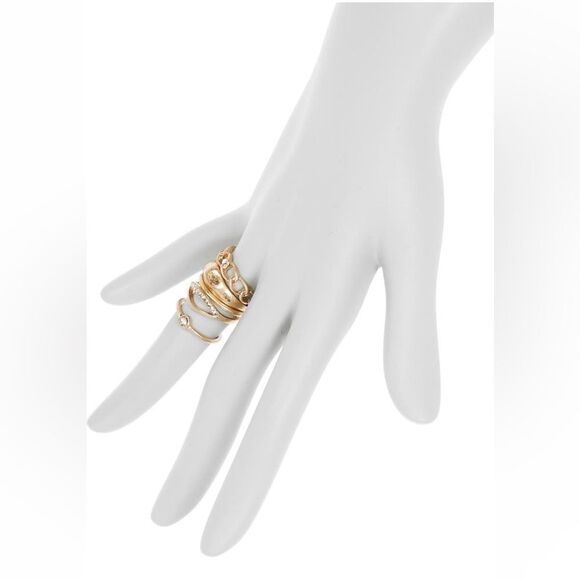 Melrose and Market Crystal Embellished Stackable Rings - Pack of 5 - Picture 2 of 3